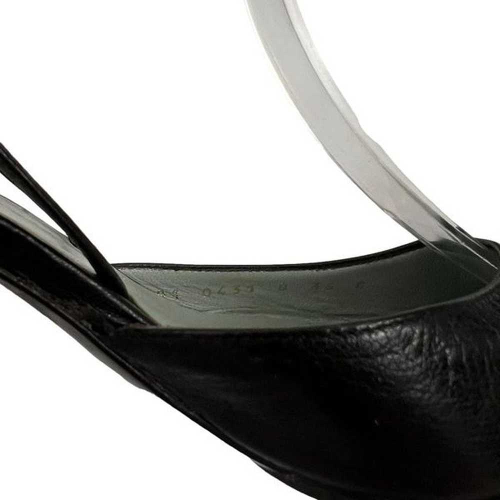 Gucci Authentic *Black Leather Gold Heel 6C Point… - image 3