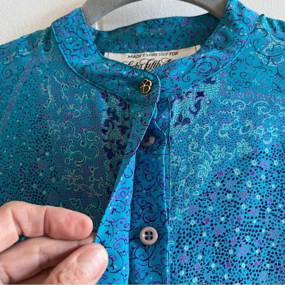 Vintage 100% Silk Button Down Blouse Saks Fifth A… - image 11