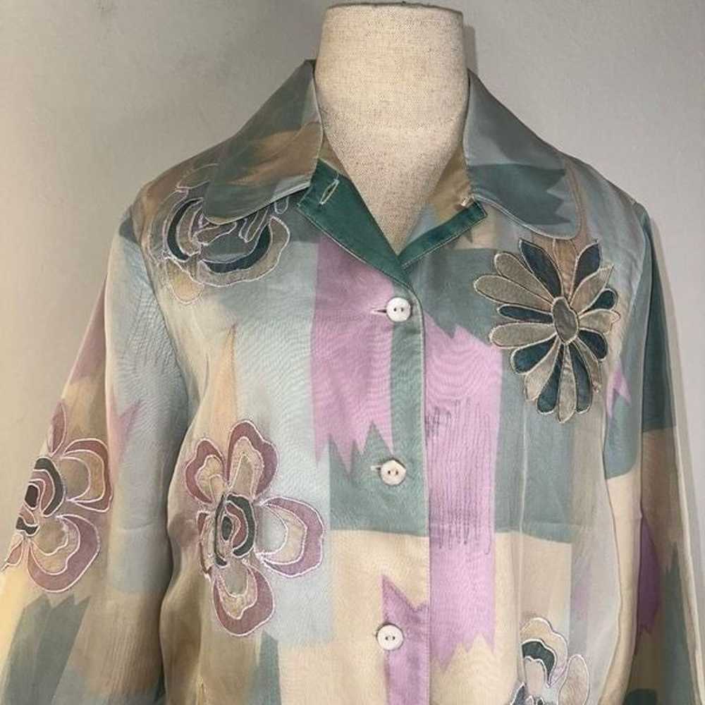 Alfred Dunner Womens Vintage 100% Silk Artsy Flor… - image 3
