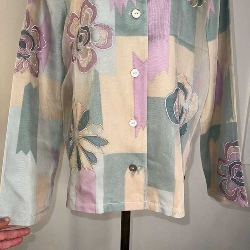 Alfred Dunner Womens Vintage 100% Silk Artsy Flor… - image 4