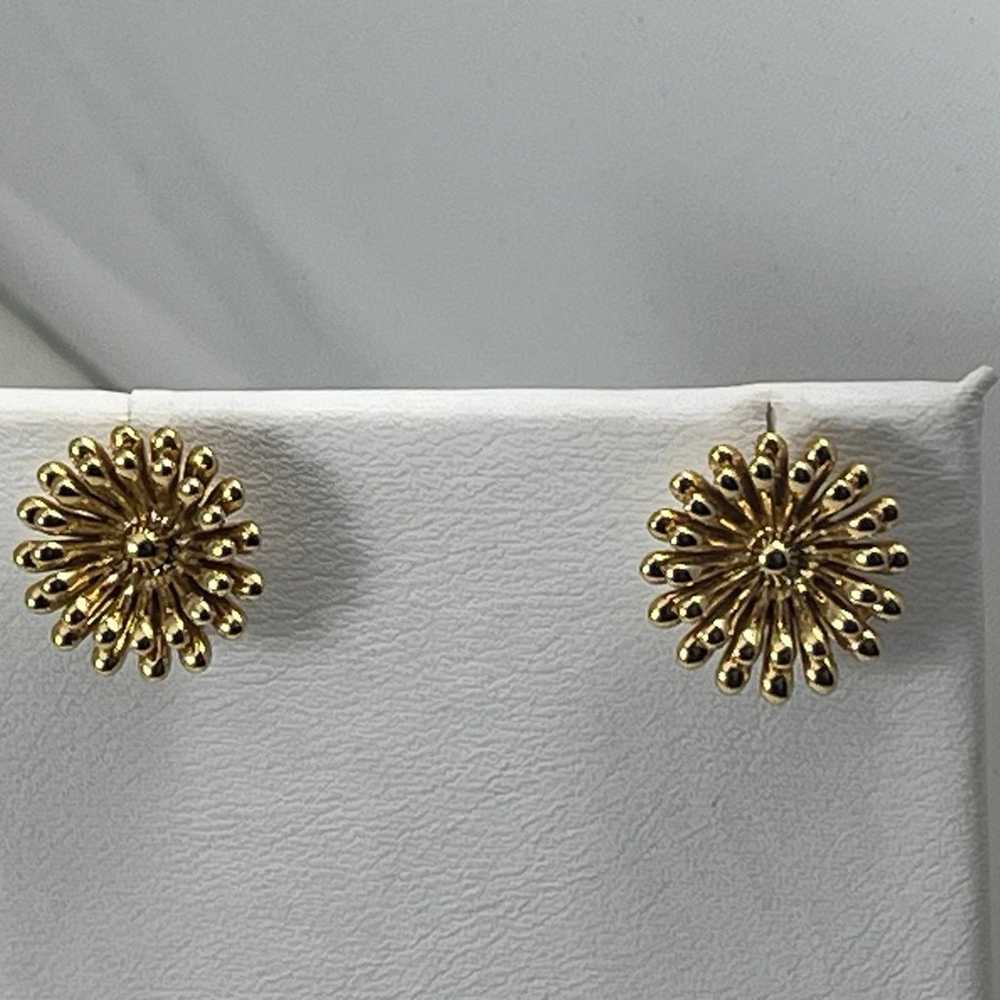 COACH Vintage Flower Gold Tone Floral Stud Earrin… - image 2