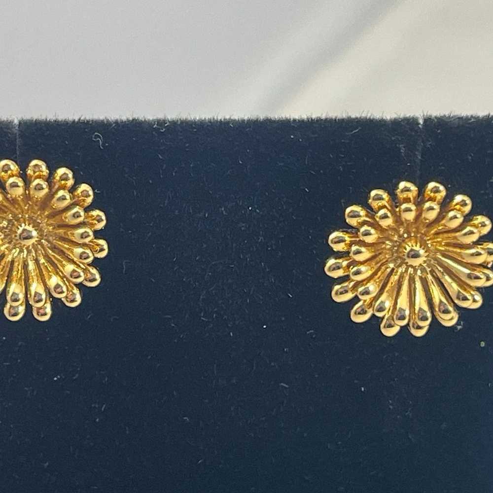 COACH Vintage Flower Gold Tone Floral Stud Earrin… - image 5