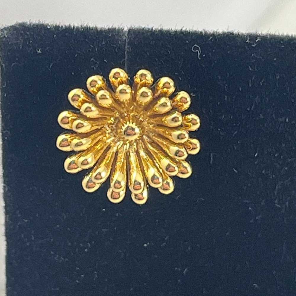 COACH Vintage Flower Gold Tone Floral Stud Earrin… - image 6