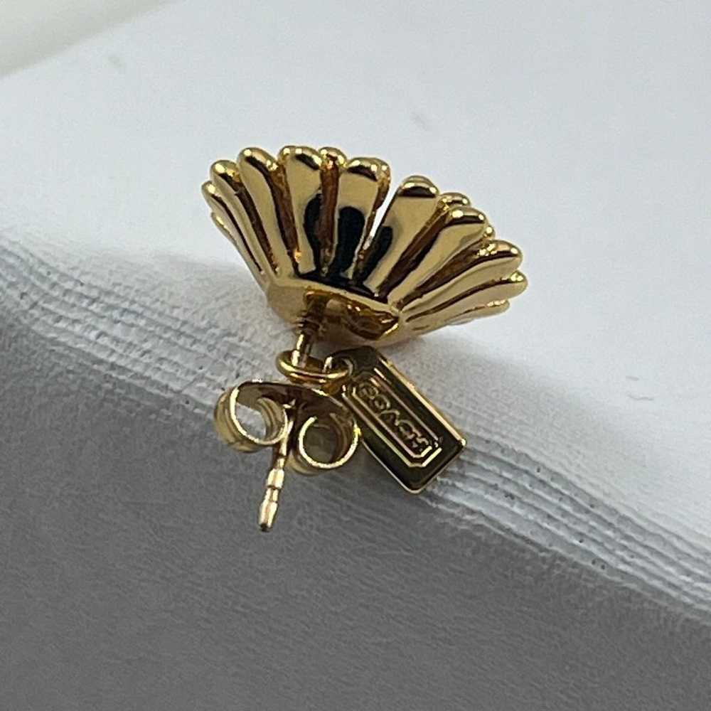 COACH Vintage Flower Gold Tone Floral Stud Earrin… - image 8