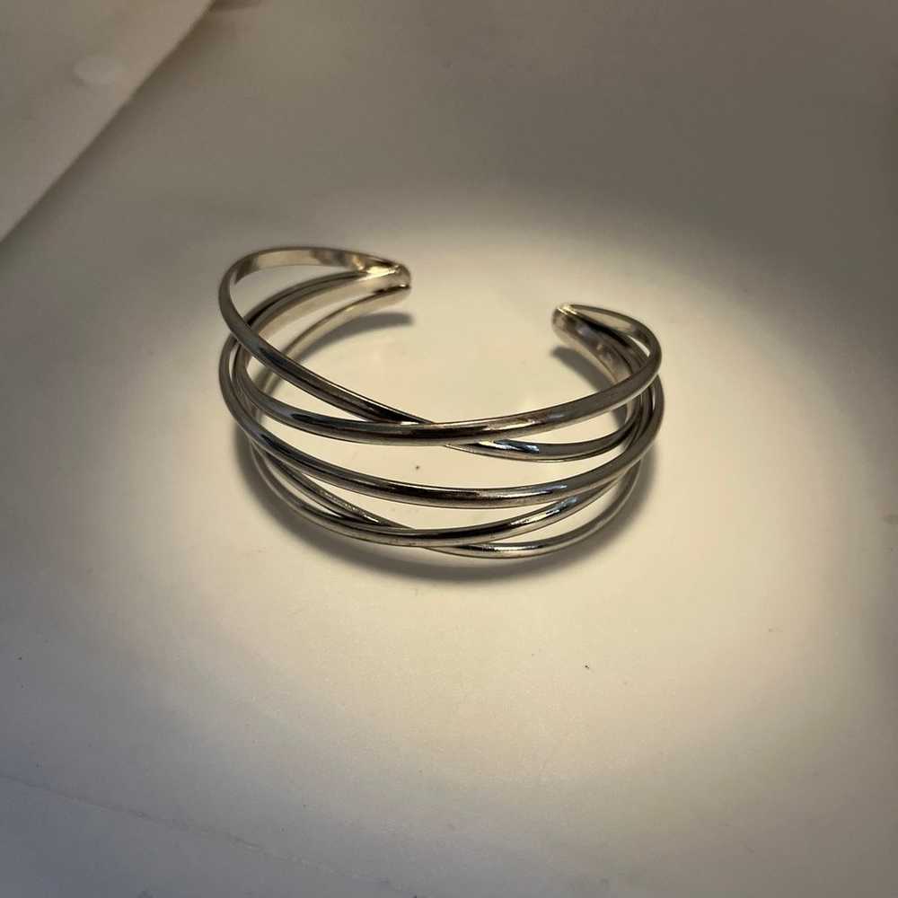 Vintage Silvertone cuff bracelet - image 1