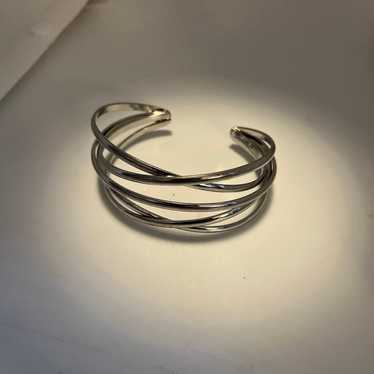 Vintage Silvertone cuff bracelet - image 1