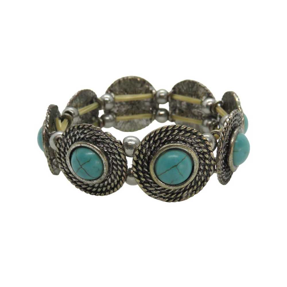 1990s Vintage Turquoise Southwestern Boho Silver … - image 3