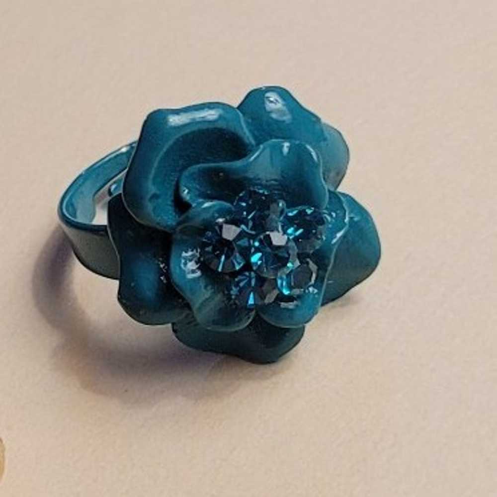 Vintage Blue Rose Ring - image 1