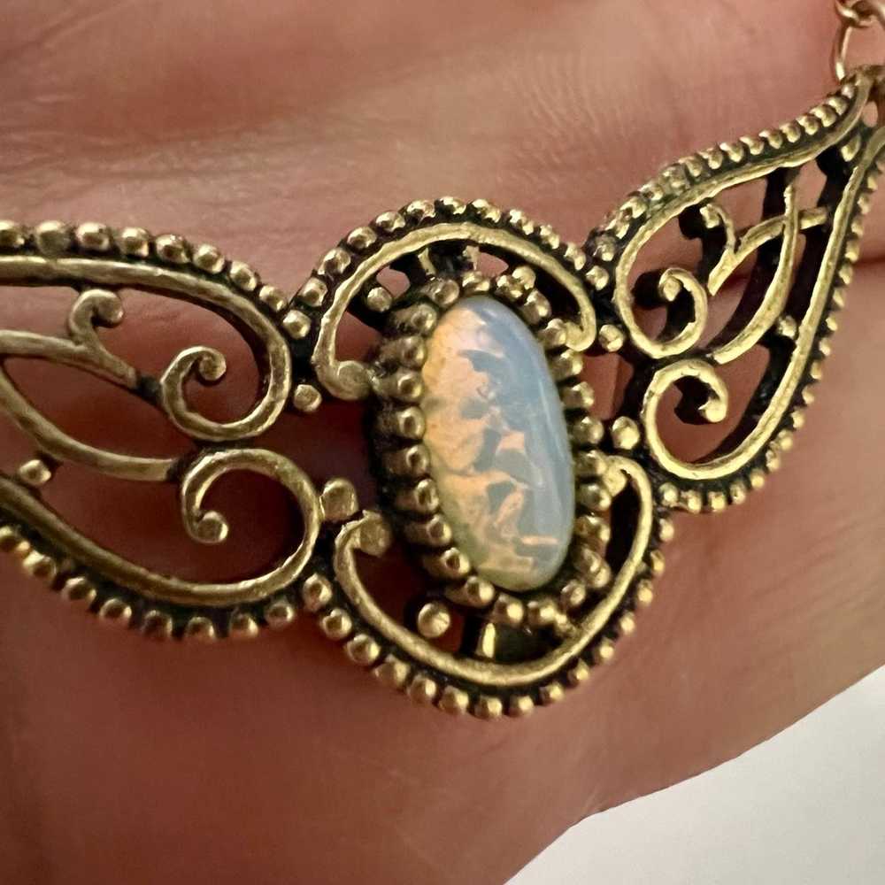 Sarah Coventry, gold tone, vintage necklace Opal … - image 2