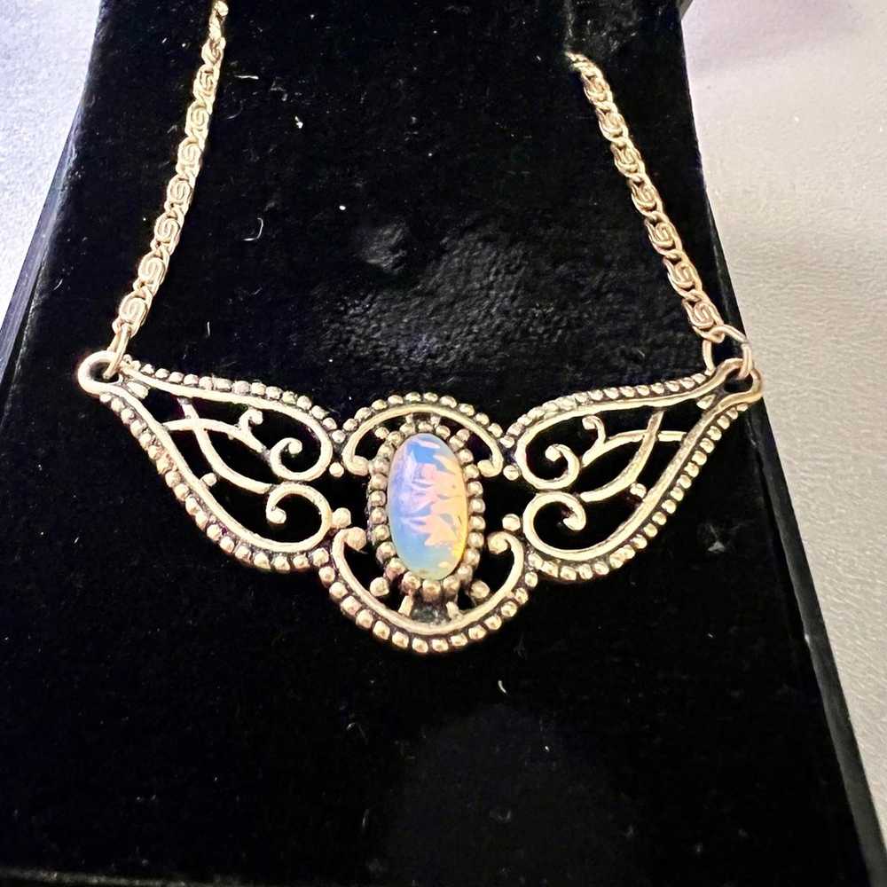 Sarah Coventry, gold tone, vintage necklace Opal … - image 5