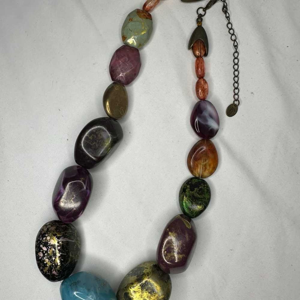 Vintage Claire’s Chunky Beaded Necklace Multi Col… - image 2