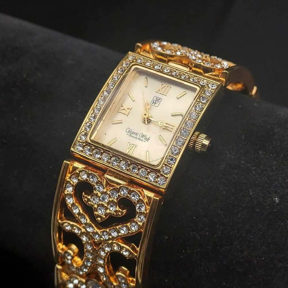 Victoia Wieck Beverly Hills Watch Gold Tone Rhine… - image 6