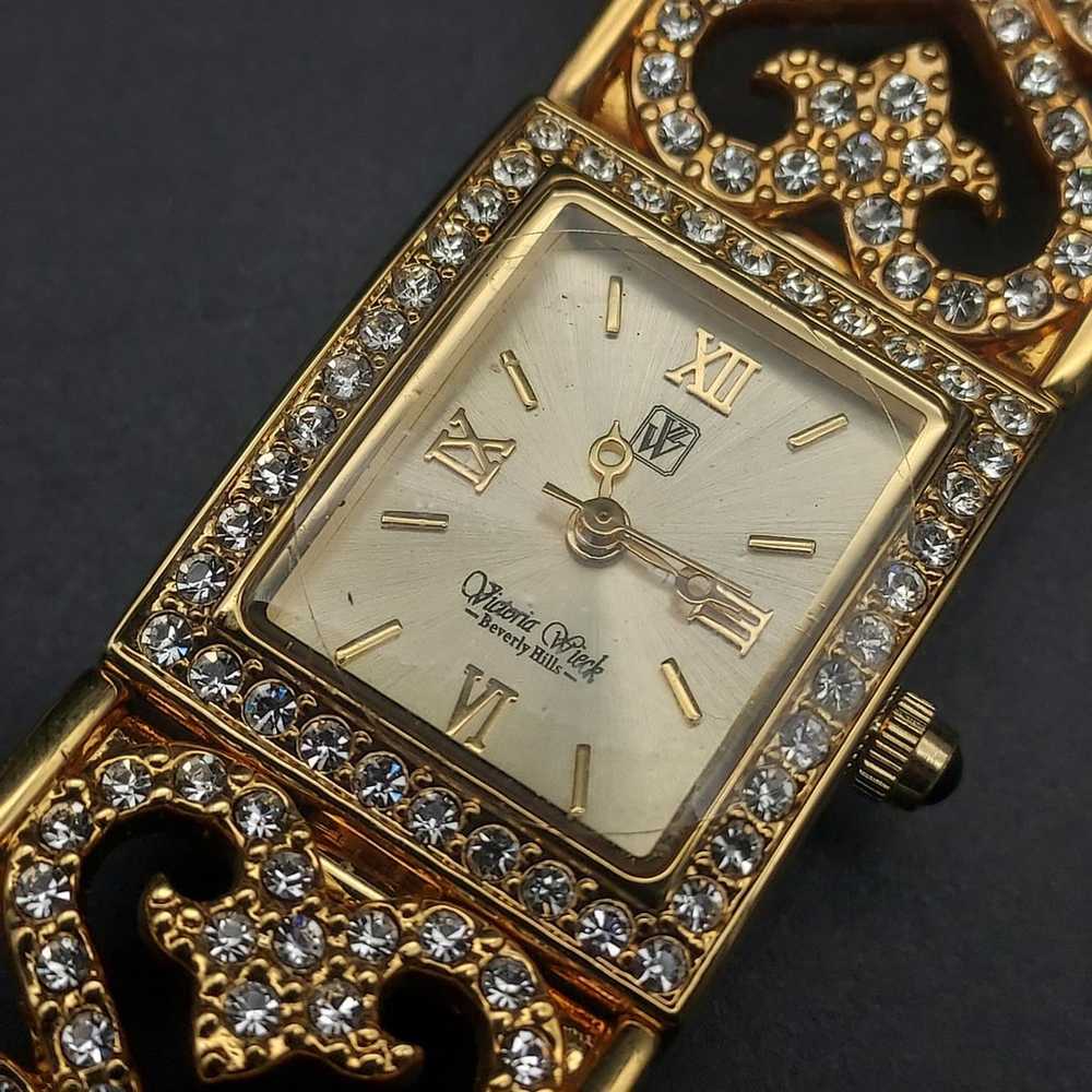 Victoia Wieck Beverly Hills Watch Gold Tone Rhine… - image 9