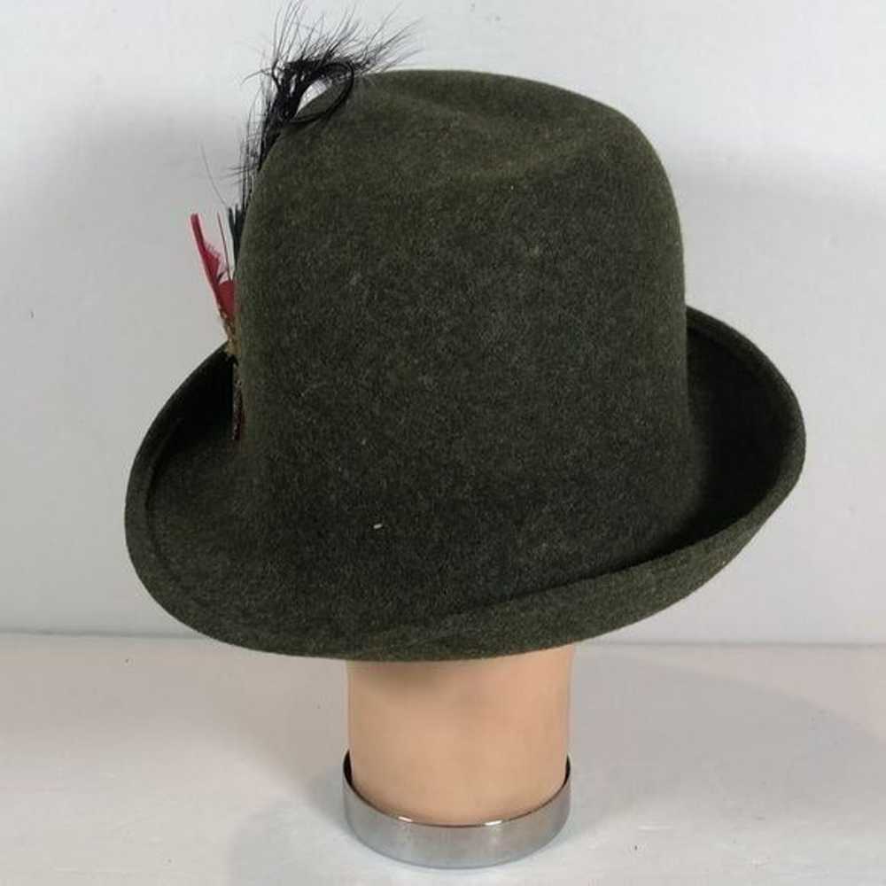 Vintage Womens Hat Green Felt Yodeling With Origi… - image 3