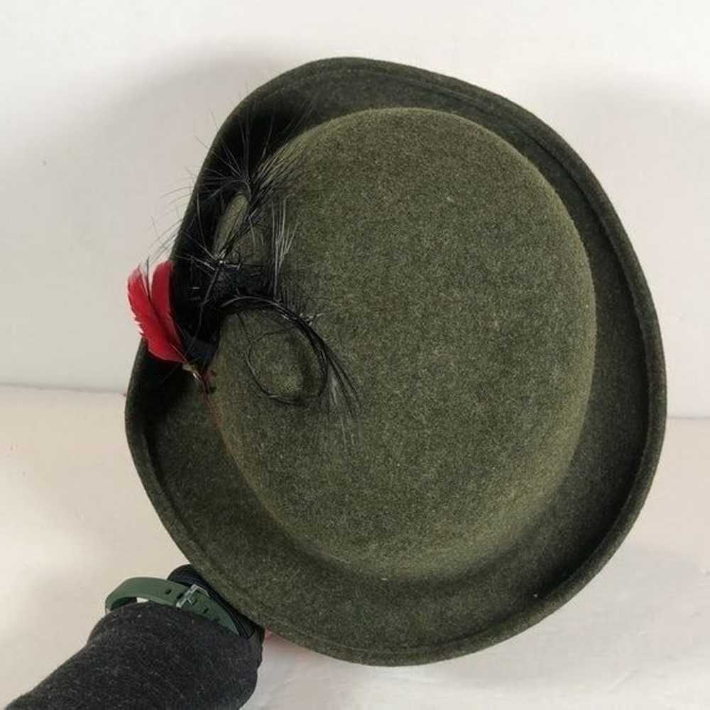 Vintage Womens Hat Green Felt Yodeling With Origi… - image 6