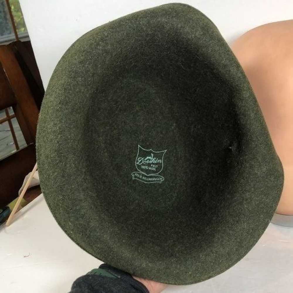 Vintage Womens Hat Green Felt Yodeling With Origi… - image 8