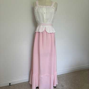 Vintage cottagecore long strappy dress - image 1