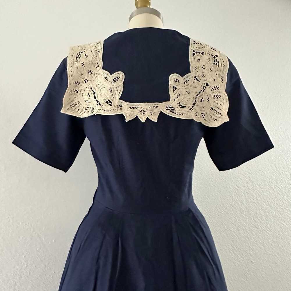 Laura Ashley Navy Sailor Pleated Dress - image 3