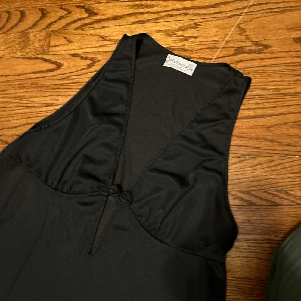 Vintage keyhole long black nightgown by Aristocra… - image 2