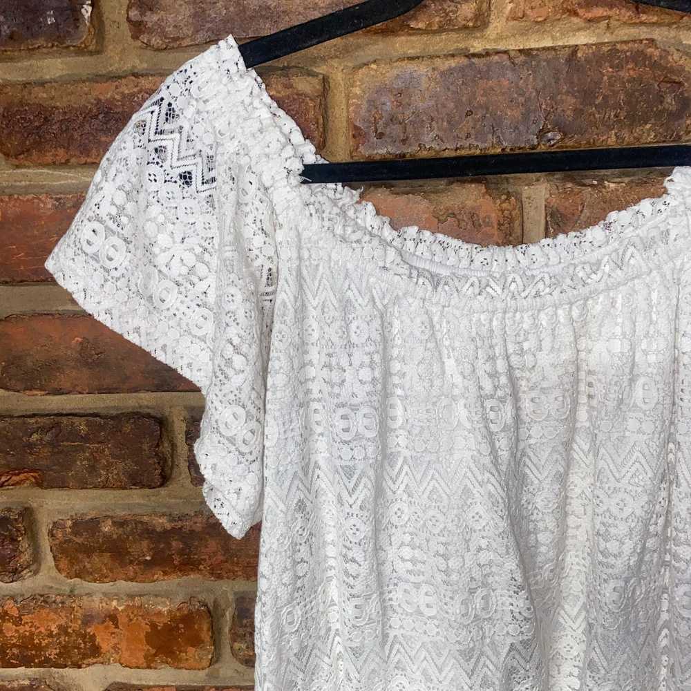 Other Melrose & Market White Lace Short Sleeve Bl… - image 2