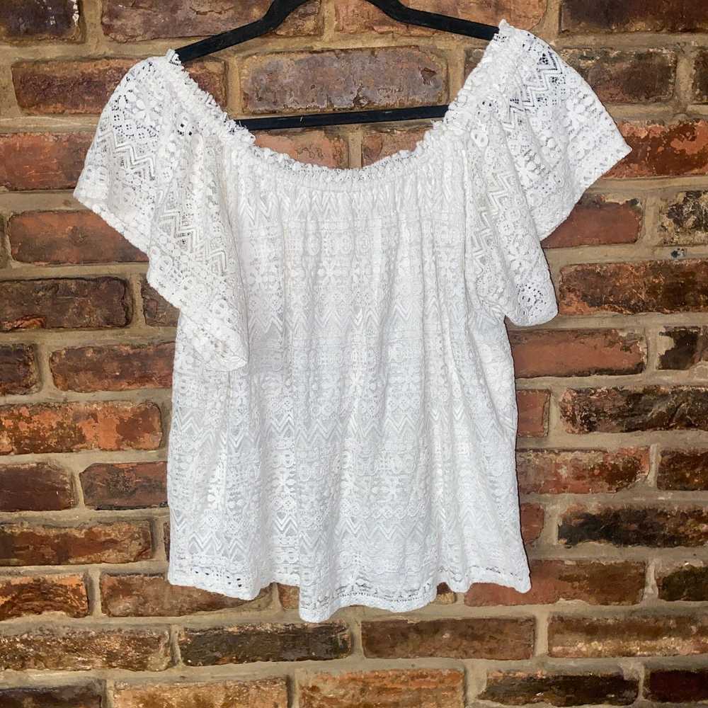 Other Melrose & Market White Lace Short Sleeve Bl… - image 6