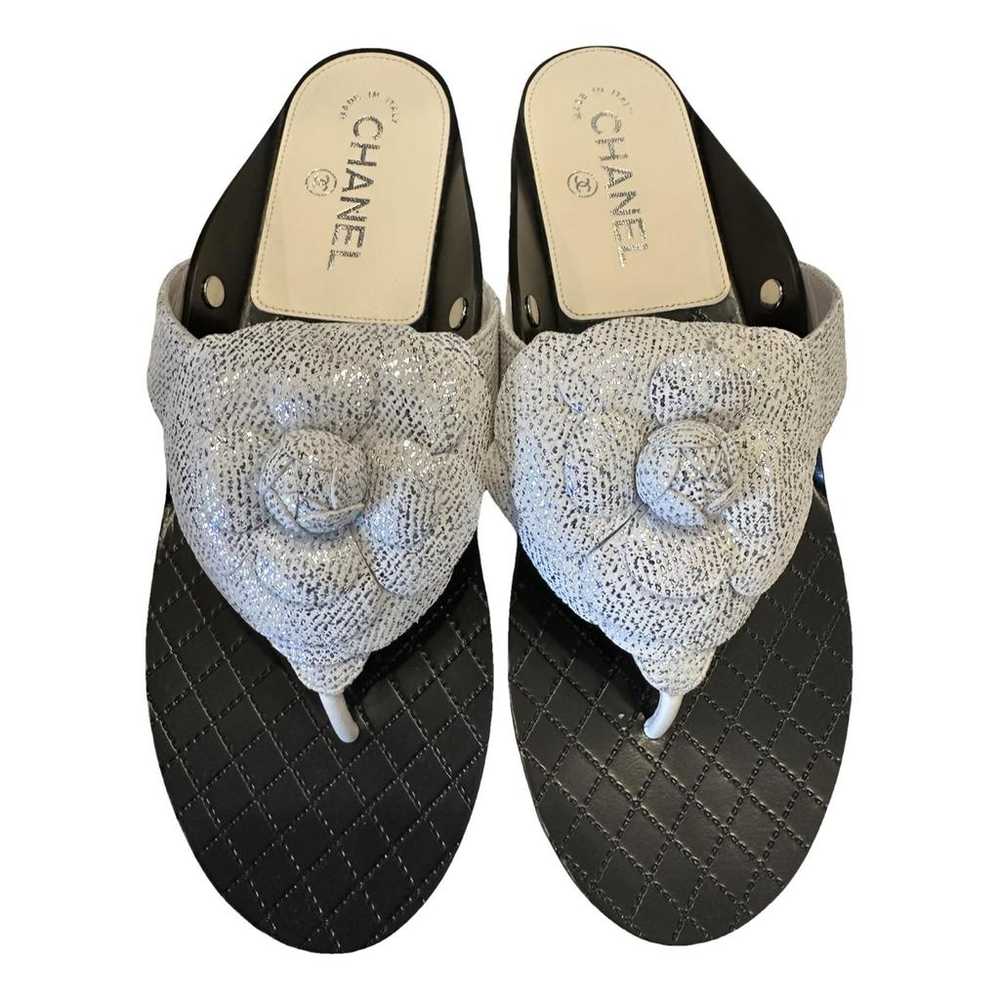 Chanel Leather flip flops - image 1