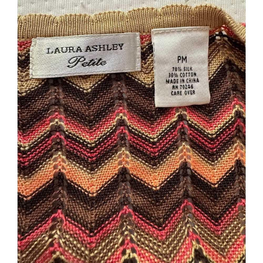 Vintage Laura Ashley Silk & Cotton Chevron Tie Ca… - image 5