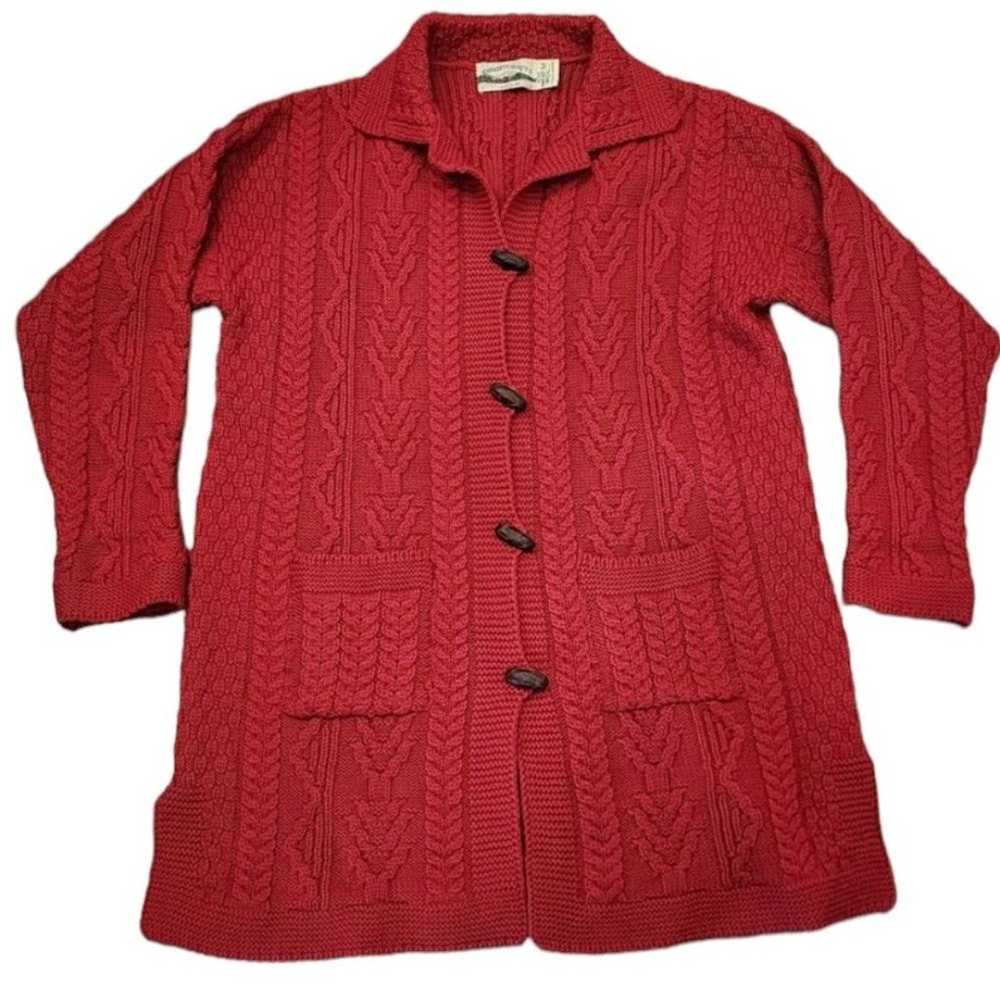 Aran Crafts Merino Wool Long Cardigan Sweater Mad… - image 1