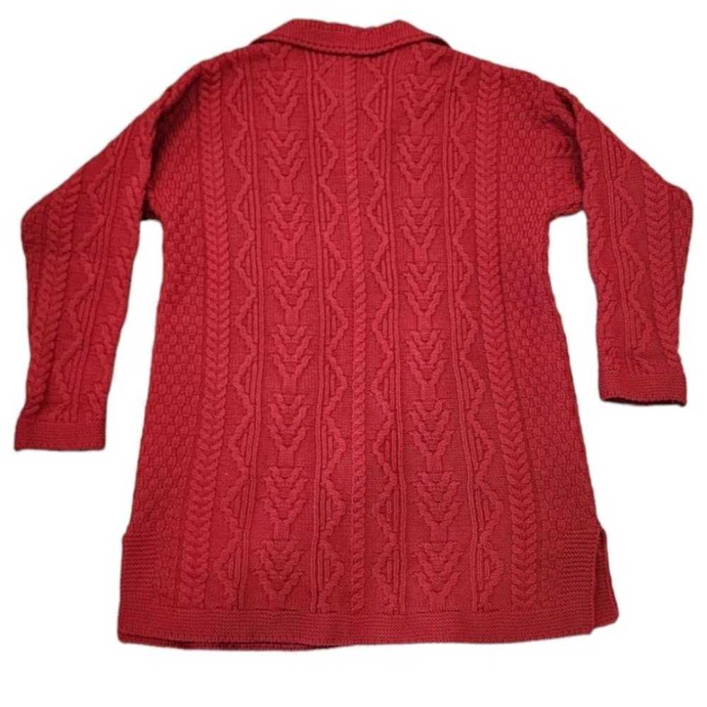 Aran Crafts Merino Wool Long Cardigan Sweater Mad… - image 2
