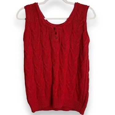 Hunters Run Cable Knit Sweater Vest Women's Mediu… - image 1