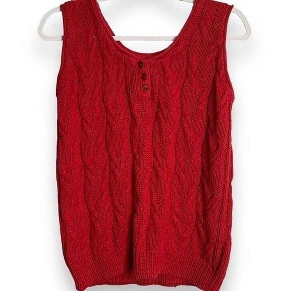 Hunters Run Cable Knit Sweater Vest Women's Mediu… - image 2