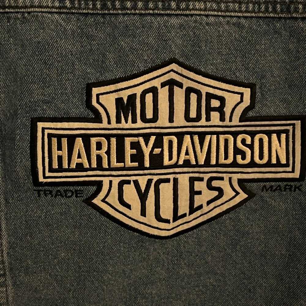 vintage Harley Davidson denim vest M - image 3