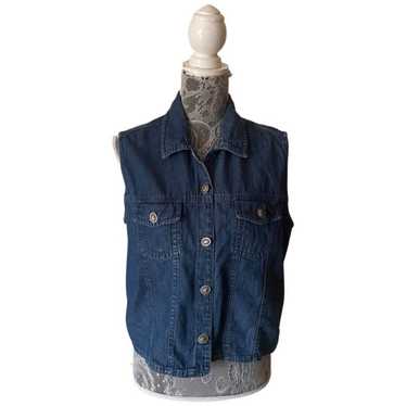 Vintage 80s-90s Rosettes Lightweight Denim Vest - image 1