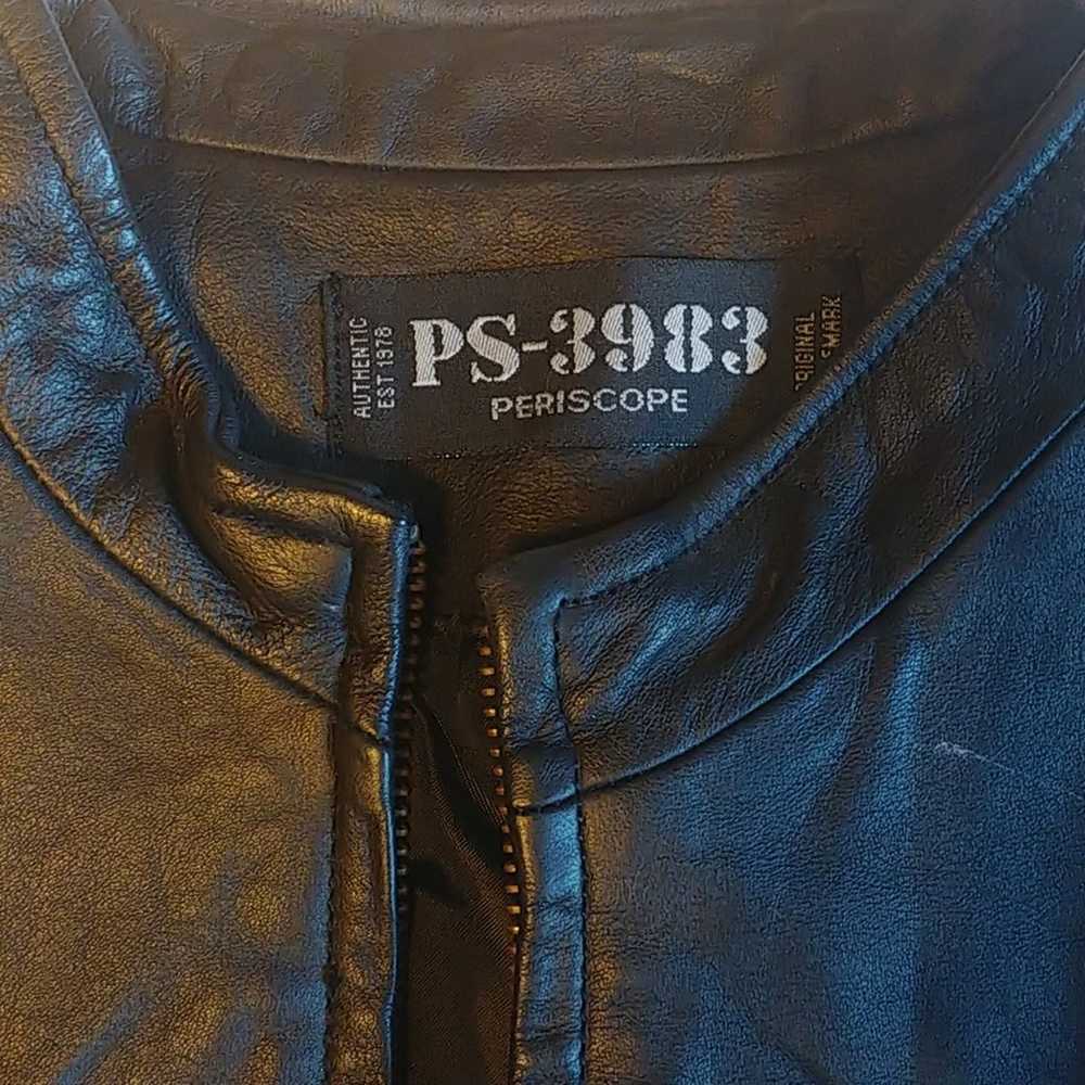 PS-3983 Periscope VTG 100% Leather Vest HTF 90s - image 2