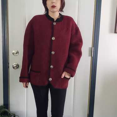 Vintage Burgundy Wool Jacket - image 1
