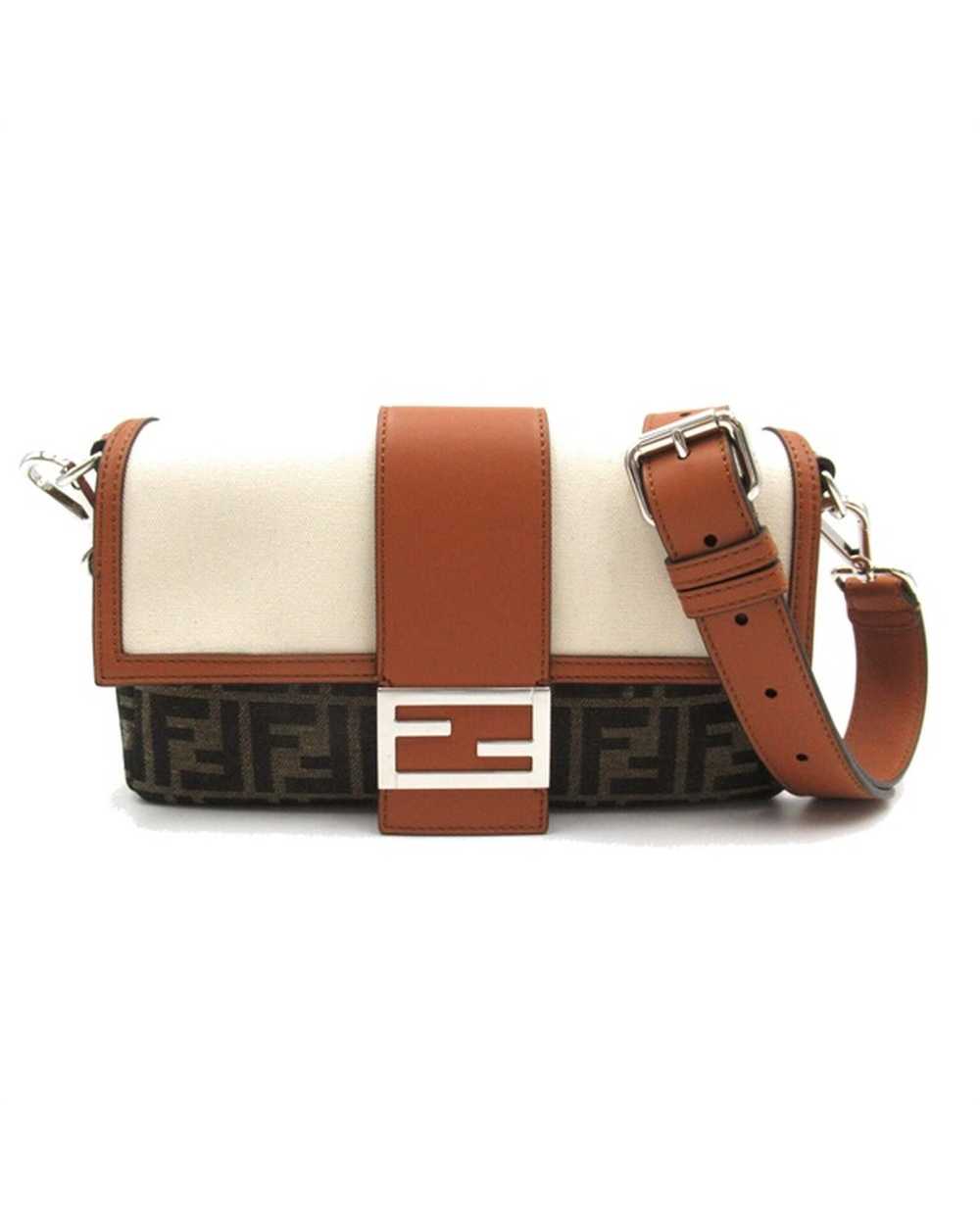 Fendi Fendi Zucca Canvas & Leather Shoulder Bag i… - image 1