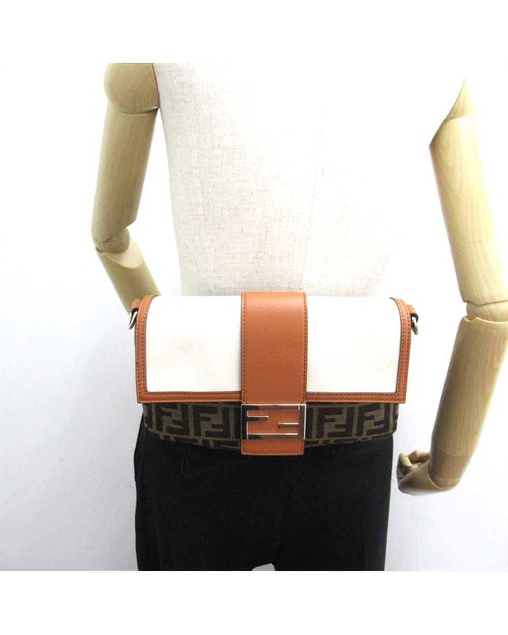 Fendi Fendi Zucca Canvas & Leather Shoulder Bag i… - image 8