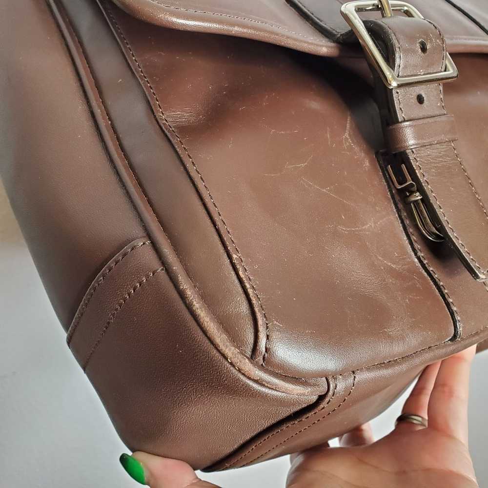 Coach Men’s Leather Briefcase Messenger Bag with … - image 9