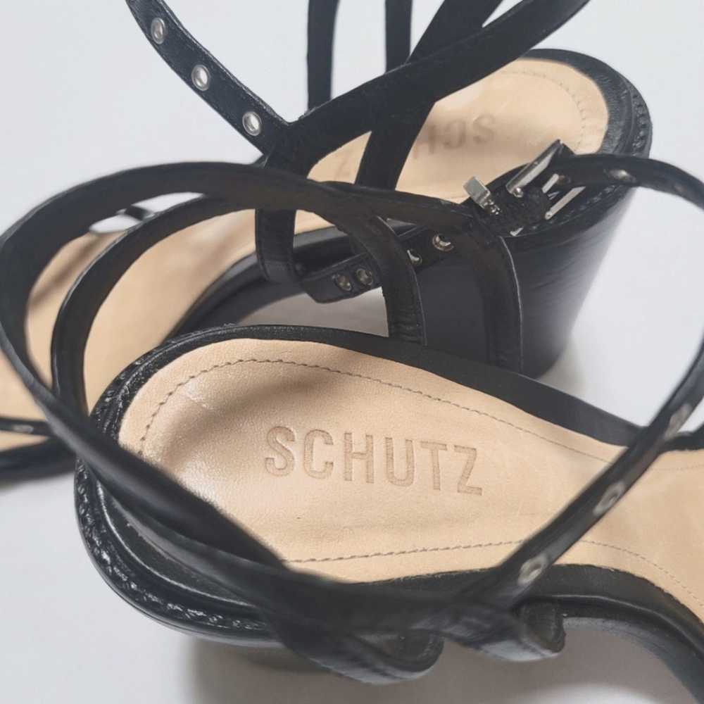 Schutz SCHUTZ - Black Strappy Block Heels / Sanda… - image 4