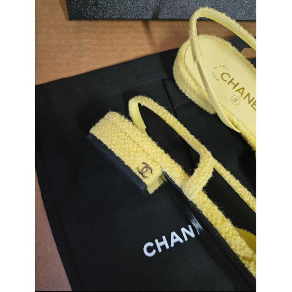 Chanel Slingback tweed sandals - image 4