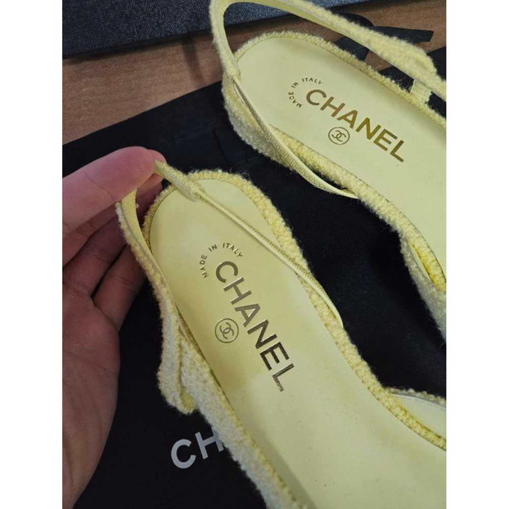 Chanel Slingback tweed sandals - image 6