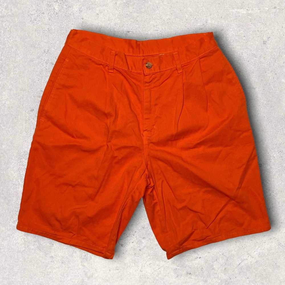 Vintage Orange Duck Head Shorts Relaxed Fit Pleat… - image 2