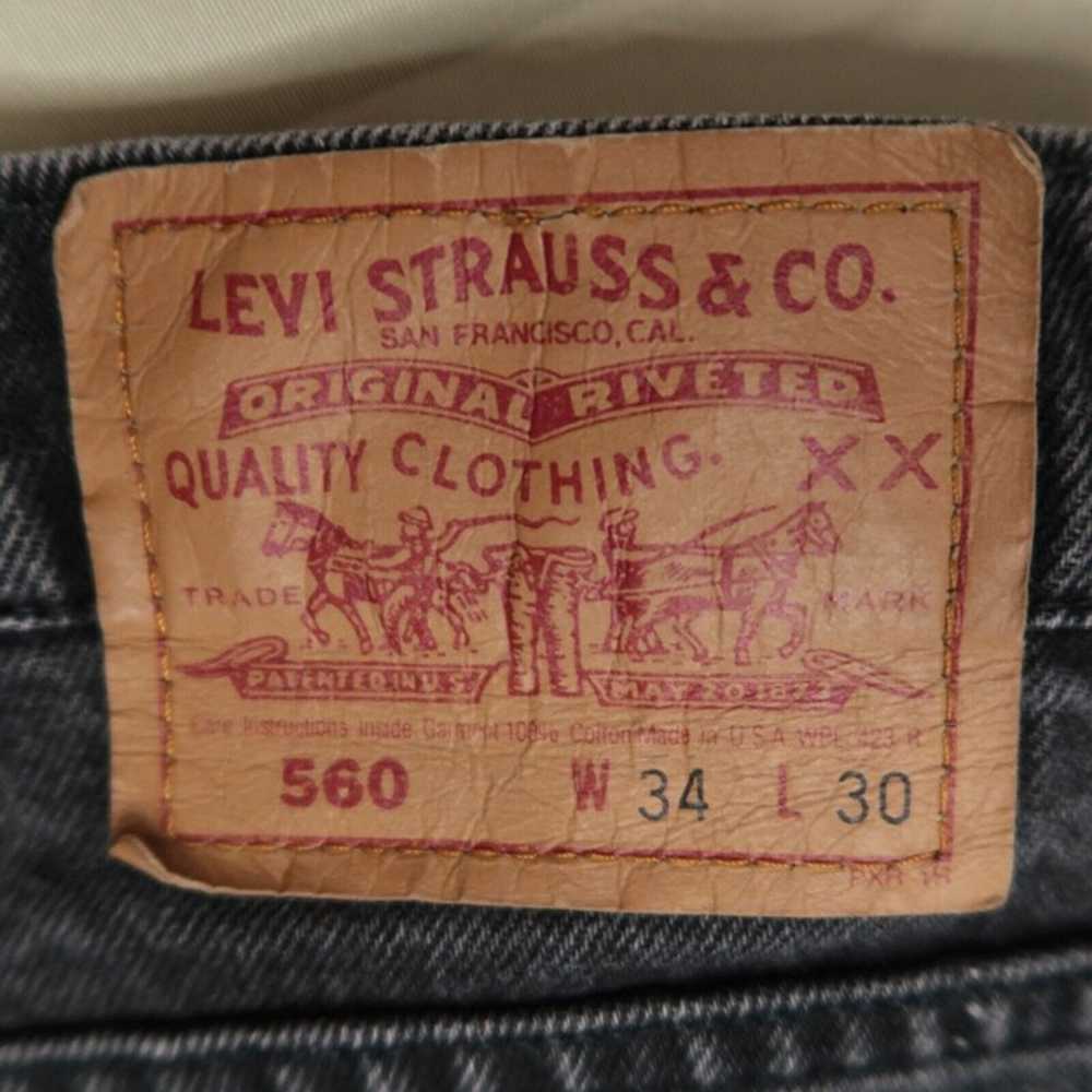 Vintage 90s Levi's 560 Jeans Loose Fit Tapered 34… - image 9