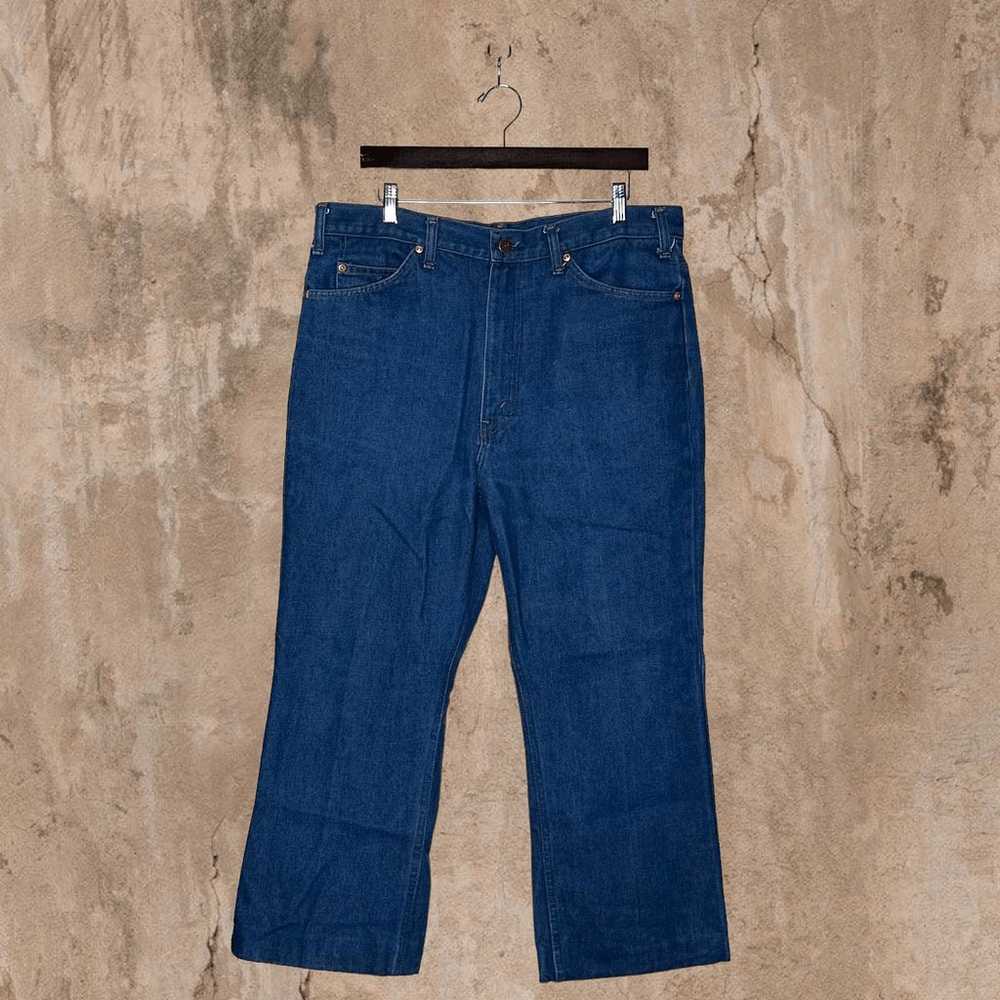True Vintage Plain Pockets Jeans Relaxed Fit Dark… - image 3