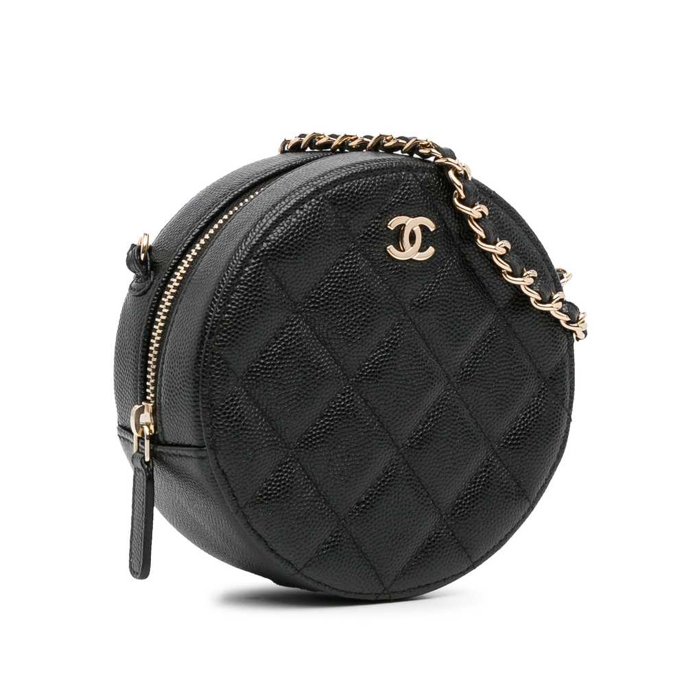 Black Chanel CC Caviar Round Chain Crossbody - image 2