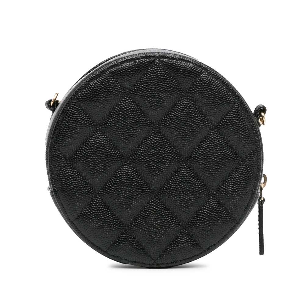 Black Chanel CC Caviar Round Chain Crossbody - image 4