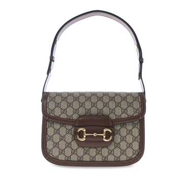 Brown Gucci GG Supreme Horsebit 1955 Shoulder Bag