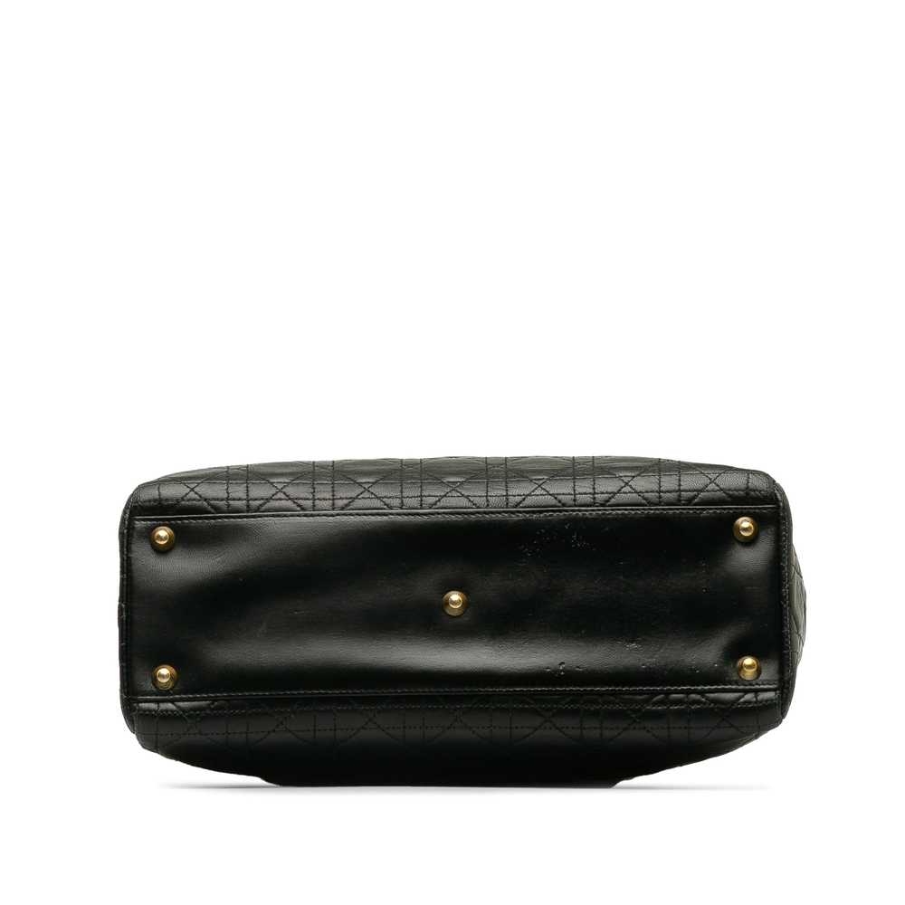 Black Dior Large Lambskin Cannage Lady Dior Satch… - image 4