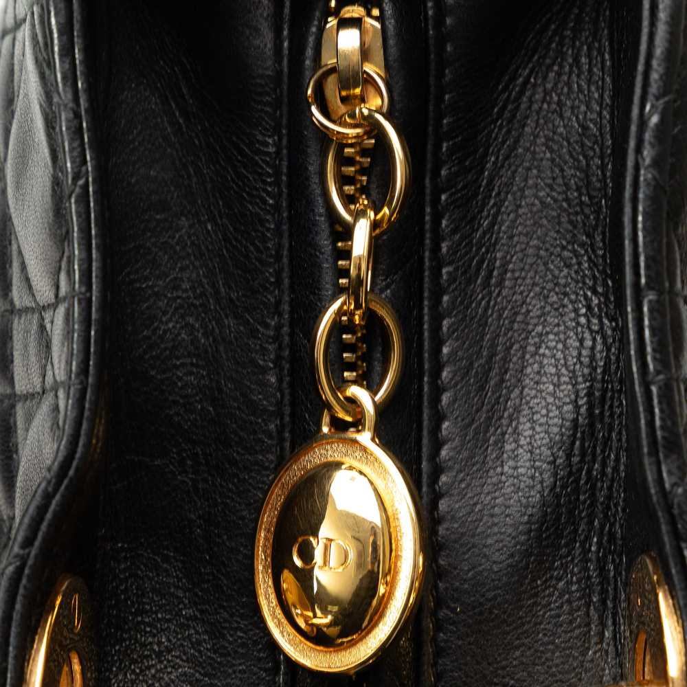 Black Dior Large Lambskin Cannage Lady Dior Satch… - image 9