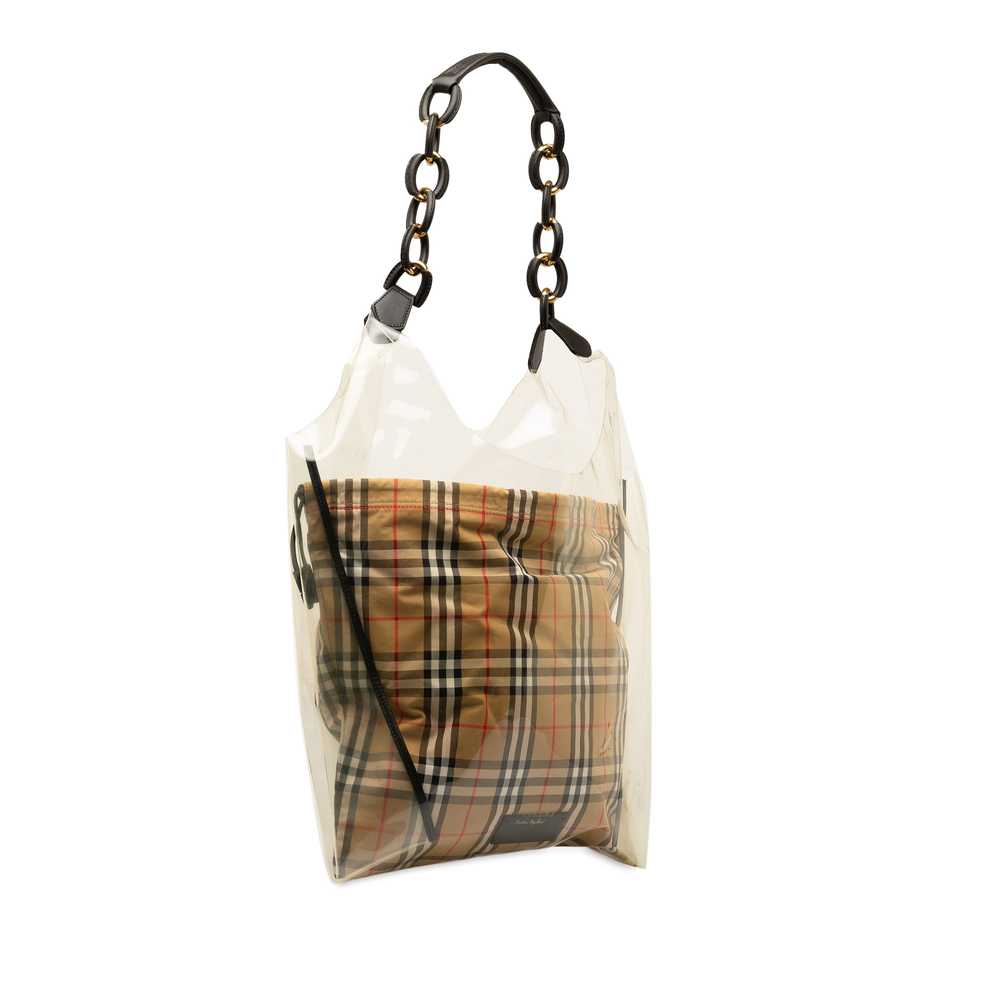 Tan Burberry Plastic and House Check Shopper Tote - image 2